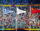 閉幕式現場升希臘國旗奏希臘國歌