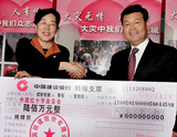   黨委副書記霍金貴代表<br>中國鐵建向四川地震災區捐款