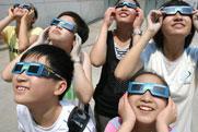 Children make preparation for coming solar eclipse  