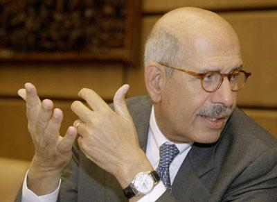 International Atomic Energy Agency IAEA Director General Mohamed ElBaradei attends a board of governors meeting in Vienna September 7, 2009. A senior Iranian official has accused the United States of feeding "forged" intelligence to the U.N. nuclear watchdog that says Iran had studied ways to make atomic bombs. (Xinhua/Reuters Photo)