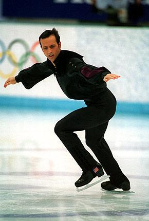 Lillehammer, Hamar, 19 February 1994: Brian BOITANO, USA, 6th, in action in the men's figure skating free programme. Credit: Getty Images/Clive Brunskill