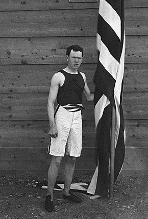 Athens 1896, Games of the I Olympiad. James CONNOLLY of the United States who won gold in the triple jump, silver in the high jump and bronze in the long jump. Credit: IOC Olympic Museum Collections/MEYER Albert