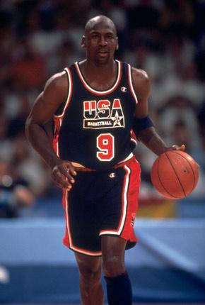 Barcelona 29 July 1992, Games of the XXV Olympiad. Men's basketball, match United States - Germany: American Michael JORDAN in action. Credit : Getty Images/POWELL Mike