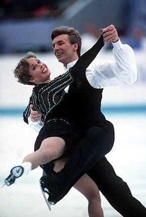 Lillehammer, 18 February 1994, XVII Olympic Winter Games. Jayne TORVILL and Christopher DEAN of Great Britain in the figure skating ice dancing compulsories. Credit: Getty Images/Clive Brunskill