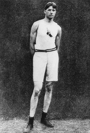 Paris 1900, Games of the II Olympiad. Ray EWRY of the United States, 1st in the high jump, long jump and the standing triple jump events. Credit: IOC Olympic Museum Collections
