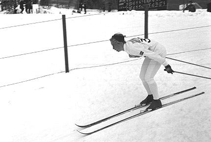 Grenoble, Autrans, 9 February 1968: Toini GUSTAFSSON from Sweden, 1st, in action in the cross-country skiing 10km event at the X Olympic Winter Games. Credit: IOC Olympic Museum Collections