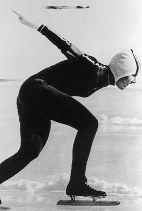 Sapporo, February 1972: American Dianne HOLUM, in action in a speed skating event during the XI Olympic Winter Games. HOLUM finished 1st in the 1500m and 2nd in the 3000m. Credit: IOC Olympic Museum Collections