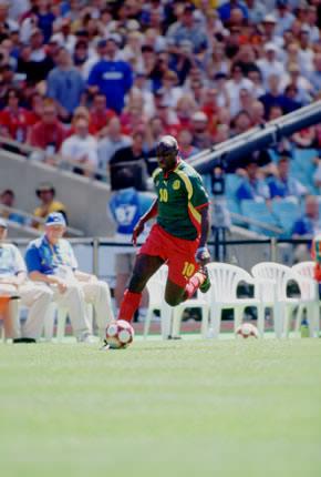 Sydney, Olympic Stadium, 30 September 2000, Games of the XXVII Olympiad: Patrick MBOMA of Cameroon in action during the football final. Cameroon went on to win the gold medal. Credit: Getty Images/Yo NAGAYA