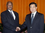 胡錦濤會見烏干達總統