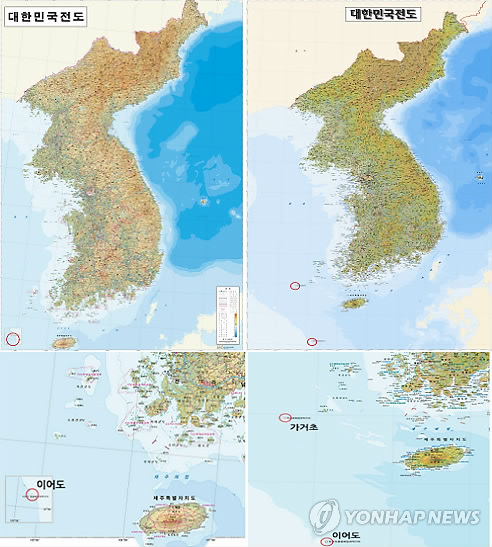 韓國將公佈新版地圖準確標記韓日爭議島嶼（圖）