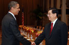 2009<br>Entretien entre Hu Jintao et Barak Obama à New York
