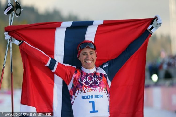 [高清組圖]男子越野滑雪自由競速賽 挪威奪金