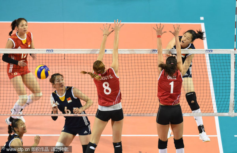 [高清組圖]女排大獎賽中國3-2險勝土耳其