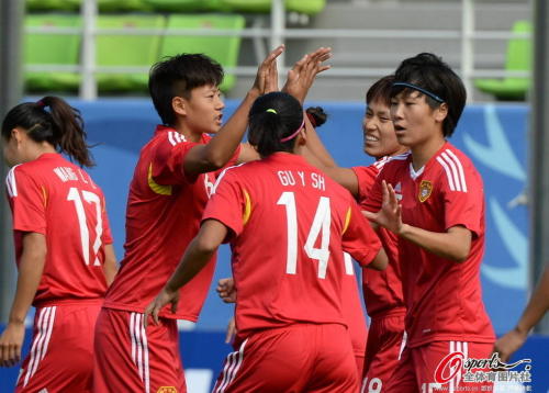 [高清組圖]亞運會-女足4-0勝中華台北晉級在望