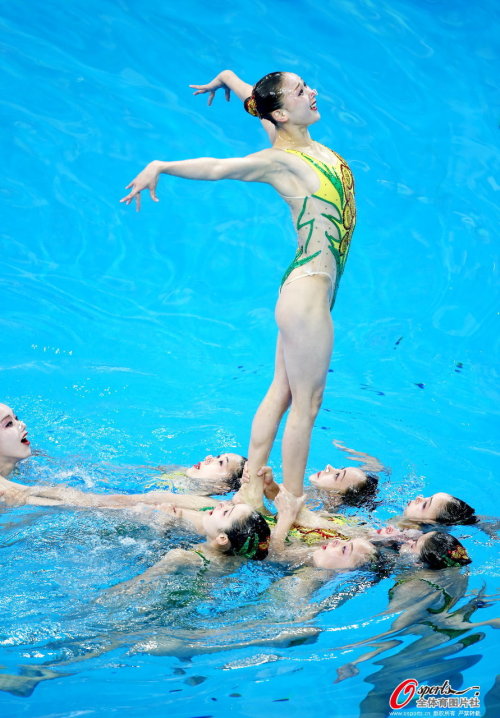 [高清組圖]花樣游泳集體自由組合決賽 中國奪冠
