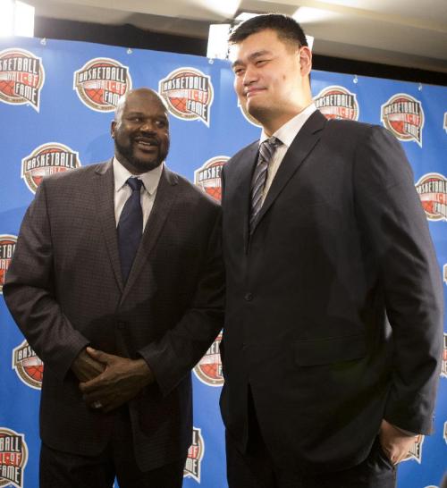 [高清組圖]姚明攜手奧尼爾出席NBA全明星賽活動