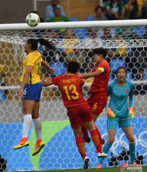 [高清組圖]奧運女足-中國女足首戰0-3巴西