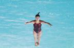 [高清組圖]何姿亮相奧運會跳水場進行適應性訓練