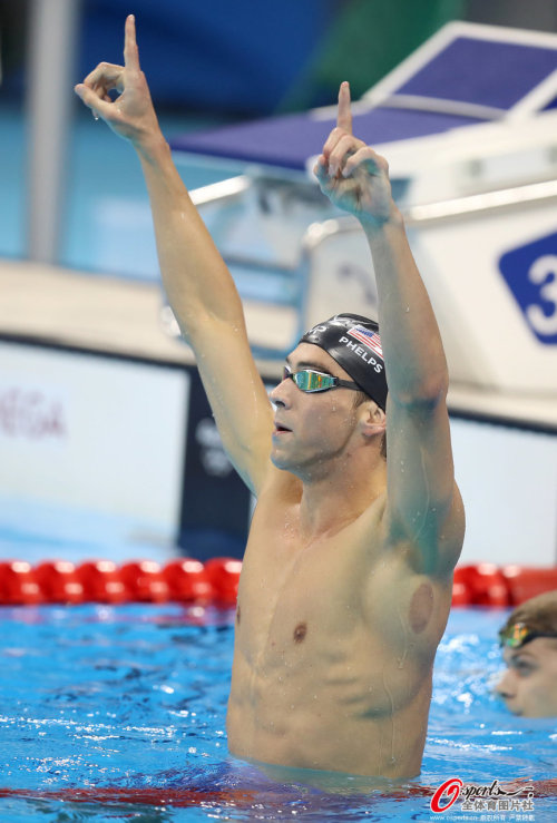 [高清組圖]男子200米蝶泳 菲爾普斯奪冠