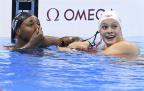 [高清組圖]女子100米自由泳 美國加拿大並列奪冠
