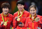 [高清組圖]奧運乒乓球女團頒獎儀式 中國奪冠
