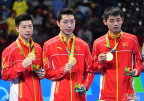 [高清組圖]奧運乒乓球男團頒獎儀式 中國奪冠
