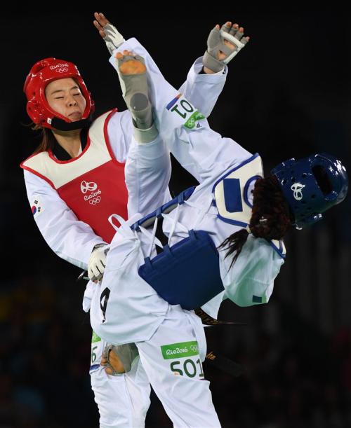 [高清組圖]跆拳道女子67公斤級 韓國選手奪冠