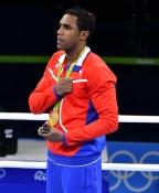 [高清組圖]男拳75公斤級古巴洛佩茲奪得金牌