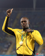 [高清組圖]奧運會男子4×100米接力 頒獎儀式
