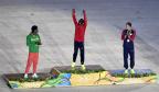 [高清組圖]男子馬拉松頒獎儀式 肯尼亞選手奪冠