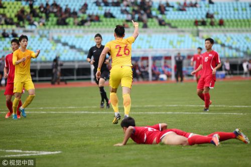 [高清組圖]劉洋馮伯元破門 U22國足險勝朝鮮