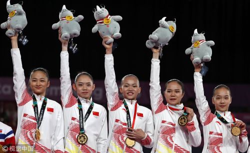 [高清組圖]亞運會體操女子團體決賽 中國隊奪冠