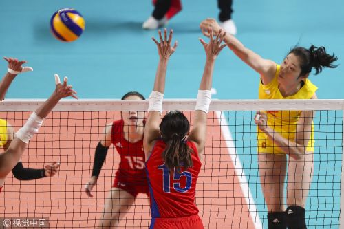 [高清組圖]中國女排3-0菲律賓 半決賽將戰日本