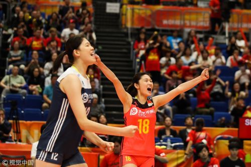 [高清組圖]世錦賽中國女排3-0橫掃荷蘭 獲得第三