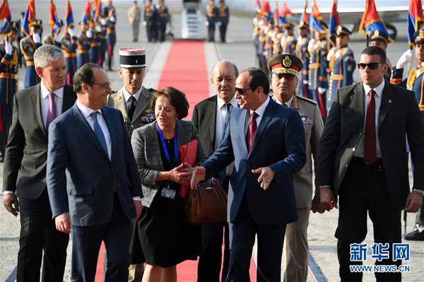 French President Francois Hollande is visiting Egypt for two days, as part of his Middle East tour.