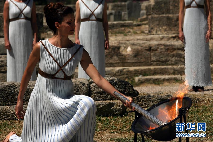 裏約奧運會舉行聖火採集儀式綵排