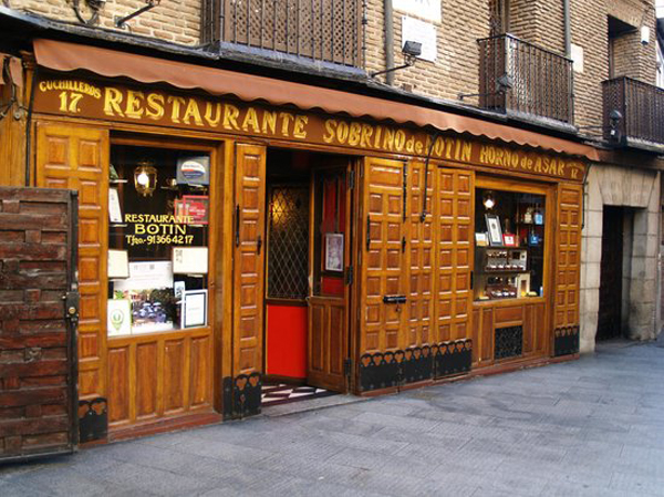 Botin Restaurant in Madrid, founded in 1725 by the French cook Jean Botin, is officially the oldest eatery in the world, according to Guinness World Records.