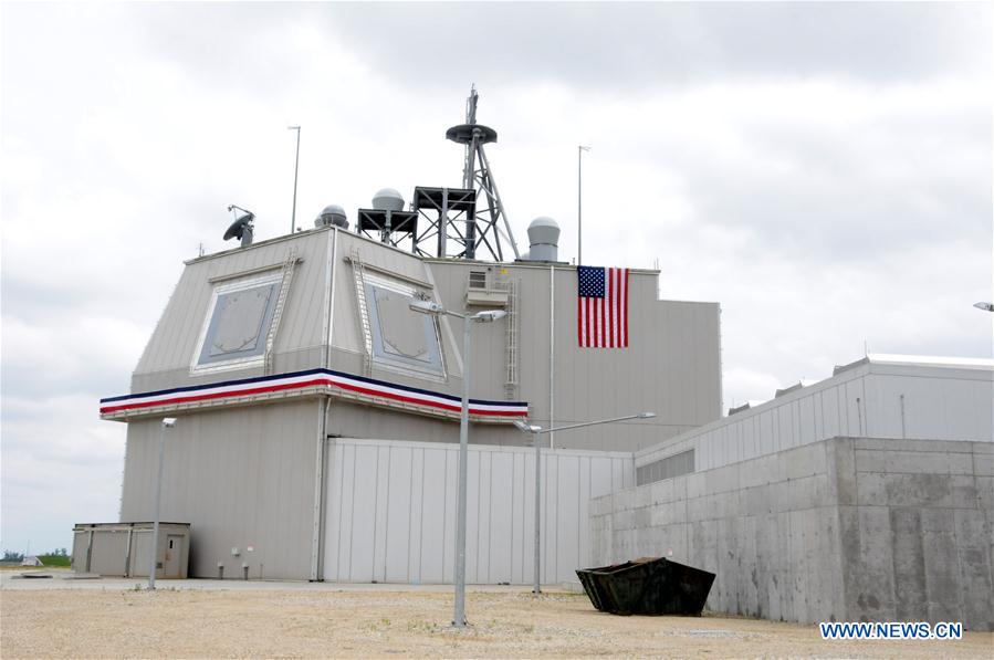  Photo taken on May 12, 2016 shows the AEGIS Ashore missile defense system at Deveselu military base, southwest of Bucharest, Romania. The U.S. AEGIS Ashore missile defense system in Romania is certified for operations, NATO Secretary General Jens Stoltenberg announced Thursday. (Xinhua/Lin Huifen) 