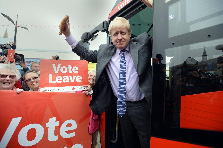 Former London mayor and leading Brexit campaigner Boris Johnson (Xinhua file photo)