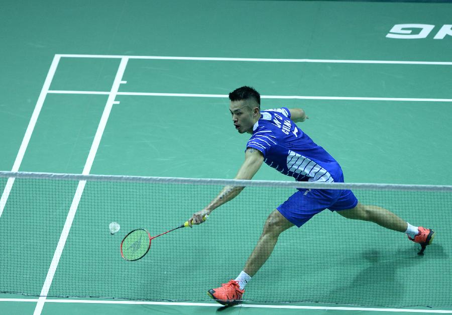 World No.3 Lin Dan, who was rest on the opening day, failed to make a perfect debut as the five-time world champion edged out Lucas Claerbout 20-22, 21-14, 21-8 in the second singles, giving China a 3-0 lead to get the second straight win in Group A. (Xinhua)