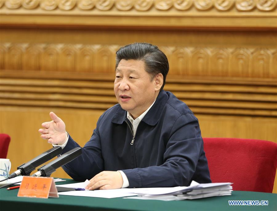 Chinese President Xi Jinping addresses a symposium discussing the country