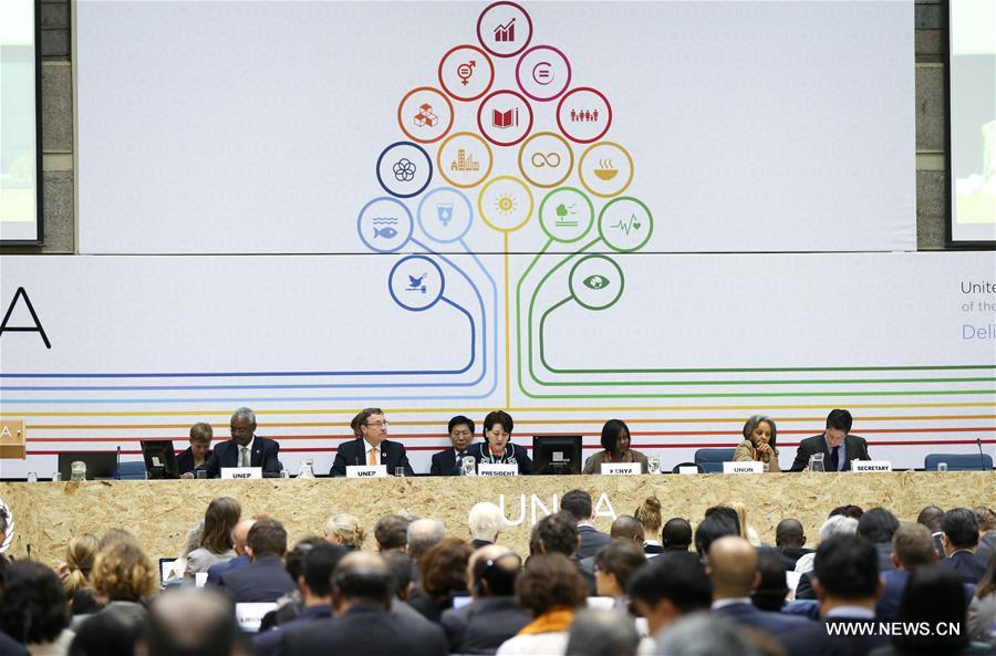 Photo taken on May 23, 2016 shows the opening ceremony of the second session of the United Nations Environment Assembly (UNEA-2) in Nairobi, capital of Kenya. The second edition of the United Nations Environment Assembly (UNEA-2) opened on Monday, with a call for concerted efforts to revitalize green economy and sustainability agenda. (Xinhua/Pan Siwei)