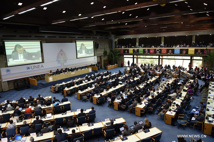  Photo taken on May 23, 2016 shows the opening ceremony of the second session of the United Nations Environment Assembly (UNEA-2) in Nairobi, capital of Kenya. The second edition of the United Nations Environment Assembly (UNEA-2) opened on Monday, with a call for concerted efforts to revitalize green economy and sustainability agenda. (Xinhua/Li Baishun)