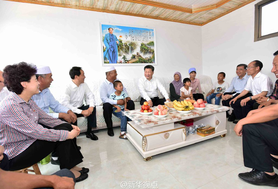 Xi spent three days in Ningxia, a less developed area with a high concentration of ethnic minorities in northwest China.