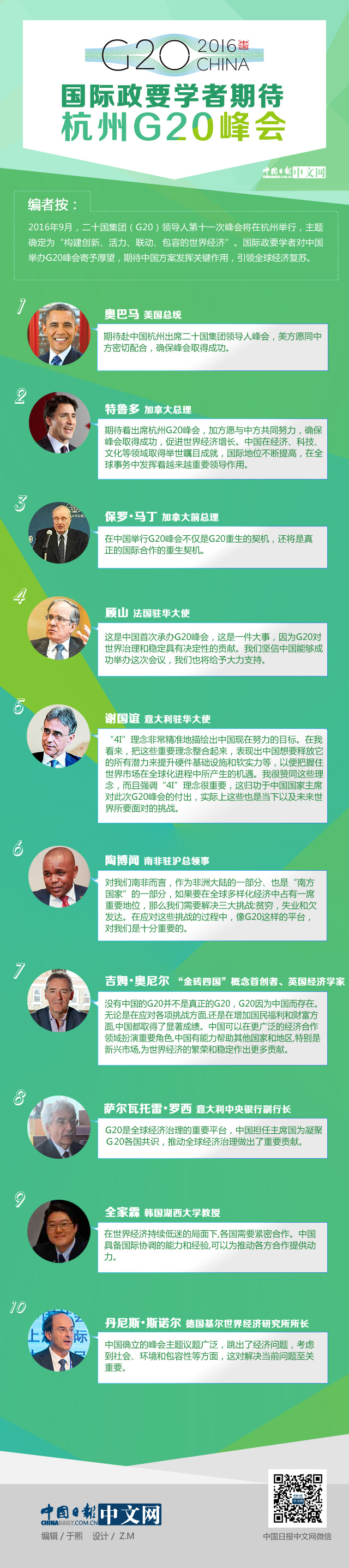 國際政要學者期待杭州G20峰會