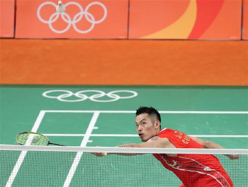 　8月11日，中國選手林丹在比賽中