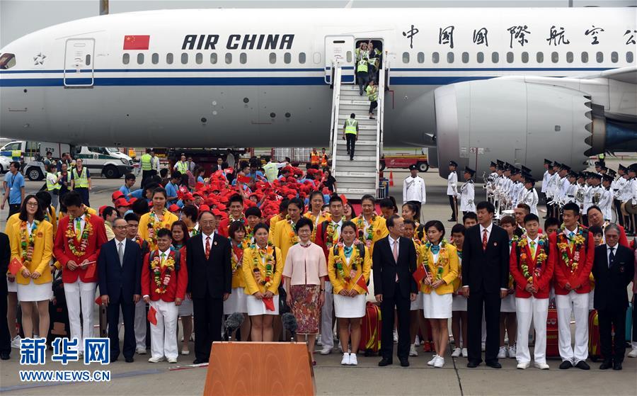 64 members of the squad are in the region, and that includes 42 medalists, who received a warm welcome upon their arrival at the airport.