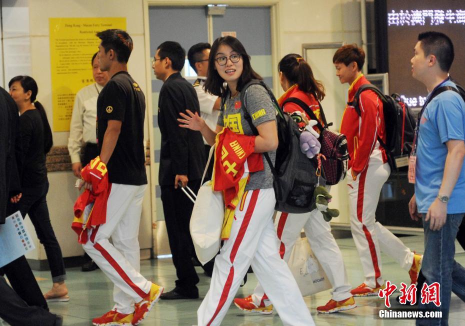 Les athlètes chinois arrivent à Macao 