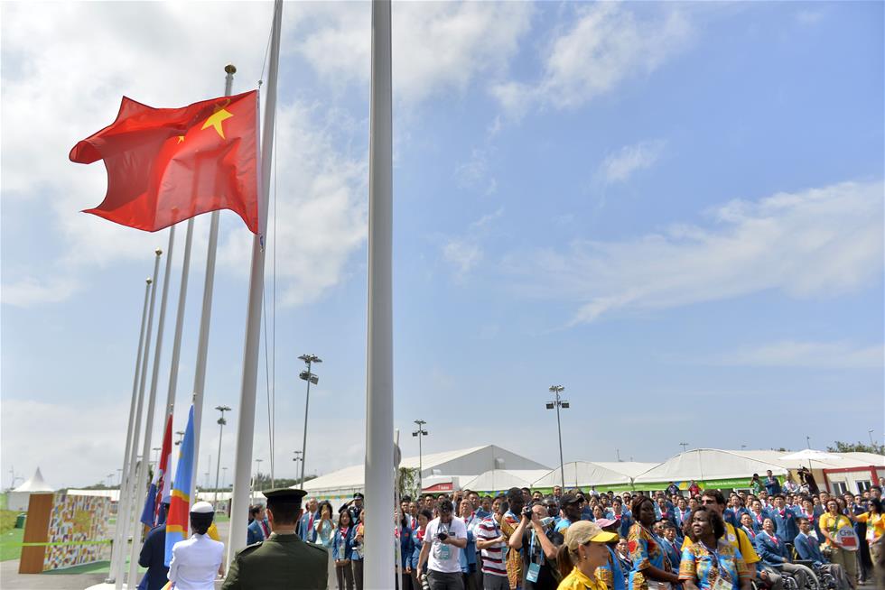 [高清組圖]殘奧會-中國體育代表團舉行升旗儀式