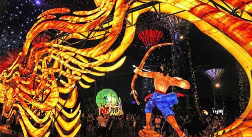 Singapore celebrates Mid-Autumn festival with lighting lanterns, games